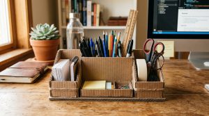 Cara Kreatif Mengolah Limbah Kardus Menjadi Organizer Meja