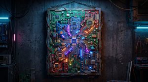 Mengubah Motherboard Rusak Menjadi Karya Seni Dinding Bertema Cyberpunk